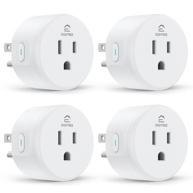 EIGHTREE Smart Plug, WiFi Outlet Works with Alexa & Google Home, Smart Home Socket with Remote Control & Timer Function, 2.4GHz WiFi Only, 4 Packs - Image 1